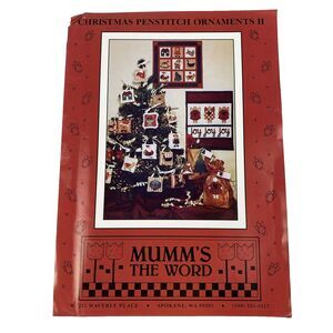 Mumm's the Word Christmas Penstitch Ornaments II 12 Designs 1989 Sewing Patterns